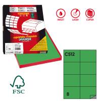 Etichetta adesiva C512 - carta - permanente - 105 x 74,25 mm - 8 etichette per foglio - verde - scatola 100 fogli A4 - Markin - X210C512VE - 8007047022509 - DMwebShop