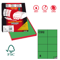 Etichetta adesiva C512 - permanente - 105 x 74,25 mm - 8 etichette per foglio - verde - scatola 100 fogli A4 - Markin - X210C512VE - 8007047022509 - DMwebShop