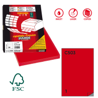 Etichetta adesiva C503 - permanente - 210 x 297 mm - 1 etichetta per foglio - rosso - scatola 100 fogli A4 - Markin - 210C503R - 8007047021632 - DMwebShop
