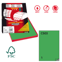 Etichetta adesiva C503 - in carta - permanente - 210 x 297 mm - 1 etichetta per foglio - verde - scatola 100 fogli A4 - Markin - X210C503VE - 8007047921888 - DMwebShop