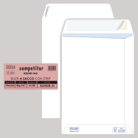 Busta sacco COMPETITOR FSC bianca strip adesivo - 19 x 26 cm - 80 gr - conf. 100 pezzi - Pigna - 065452826 - 8005235105560 - DMwebShop