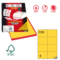 Etichetta adesiva C512 - permanente - 105 x 74,25 mm - 8 etichette per foglio - giallo - scatola 100 fogli A4 - Markin - X210C512G - 8007047022547 - DMwebShop