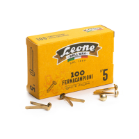 Fermacampioni ottonati - lunghezza 25 mm - n. 5 - Leone - scatola 100 pezzi - conf. 10 pezzi - Leone dell'era - FC5 - 8007979001153 - DMwebShop