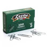 Fermagli zincati - lunghezza 49 mm - n. 5 - conf. 100 pezzi - Leone dell'era - FZ5 - 8007979000507 - DMwebShop