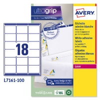 Etichetta adesiva L7161 - permanente - 63,5 x 46,6 mm - 18 etichette per foglio - bianco - conf. 100 fogli A4 - Avery - L7161-100 - 5014702003219 - DMwebShop