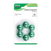 Bottoni magnetici - verde - Ø 20 mm - blister 12 pezzi - Lebez - MR-20-V - 8007509002360 - DMwebShop