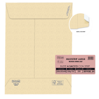 Busta sacco Multi Strip Large - avana - carta riciclata - 25 x 35,3 x 4 cm - 120 gr - conf. 250 pezzi - Pigna - 0099083B4 - 8005235320987 - DMwebShop