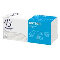 Asciugamani piegati a Z - 2 veli - 22 gr - goffratura a onda+ - 23,4 x 23 cm - bianco - conf. 20 pezzi da 143 - Papernet - 401793 - 8013924417931 - DMwebShop