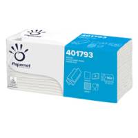 Asciugamani piegati a Z - 2 veli - 22 gr - goffratura a onda+ - 23,4 x 23 cm - bianco - conf. 20 pezzi da 143 - Papernet - 401793 - 8013924417931 - DMwebShop