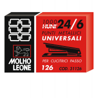 Punti - 126 - 24/6 - metallo - conf. 1000 pezzi - Molho Leone - 31126 - 8002057310264 - DMwebShop