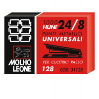 Punti - 128 - 24/8 - metallo - conf. 1000 pezzi - Molho Leone 31128