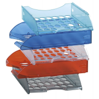 Vaschetta portacorrispondenza forata E040 - 26 x 34,5 x 6,5 cm - rosso trasparente - Fellowes - E040-TR - 8015687009415 - DMwebShop
