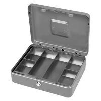 Cassetta portavalori Secur - 20 x 16 x 9 cm - grigio chiaro - Metalplus