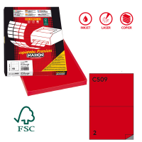 Etichetta adesiva C509 - permanente - 210 x 148,5 mm - 2 etichette per foglio - rosso - scatola 100 fogli A4 - Markin - 210C509RO - 8007047022356 - DMwebShop