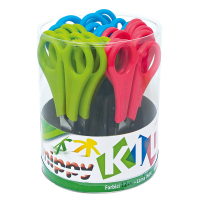 Forbici Snippy centimetrate - punta tonda - impugnatura plastica - lama in acciaio inox - 13,5 cm - colori assortiti - conf. 24 pezzi - Lebez - 137 - 8007509001370 - DMwebShop