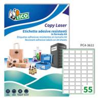 Etichetta in poliestere PC4 - stampanti laser - permanente - 36 x 22 mm - 55 etichette per foglio - trasparenti - conf. 100 fogli A4 - Tico - PC4-3622 - 8007827243032 - DMwebShop