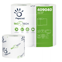 Carta igienica standard Bio Tech - 2 veli - 250 strappi - 15,5 gr - 9,5 cm x 27,5 mt - pacco 4 rotoli - Papernet 409040
