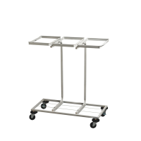 Carrello mobile Triflux - 83,3 x 36 x 90 cm - con ruote - 3 portasacco da 100 lt - ciascuno - acciaio - Medial International - 108010 - 33433773359 - DMwebShop