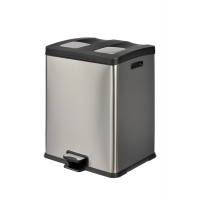 Pattumiera a pedale Multiflux - 48 x 45,9 x 63,6 cm - 2 secchi da 30 lt - ciascuno - inox - Medial International - 106505 - 8033433774592 - DMwebShop