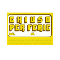 Cartello in cartoncino - CHIUSO PER FERIE - 23 x 32 cm - giallo - Cwr - 315/6 - 8004957004960 - DMwebShop
