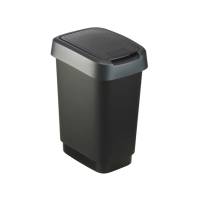Pattumiera con coperchio basculante - 33,3 x 25,2 x 47,6 cm - PPL - 25 lt - nero-grigio - Rotho - F600019 - 7610859135391 - DMwebShop