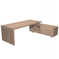 Scrivania Manager Prestige - 180 x 90 x 74 cm - con mobile servizio reversibile - ciliegio arabis - Artexport