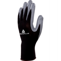 Guanti di precisione VE712GR - poliestere - palmo in nitrile - taglia 08 - nero-grigio - Deltaplus