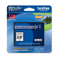 Nastro - Nero-Trasparente - TZ121 - 9 mm x 8 mt - Brother - TZE-121 - 4977766684781 - DMwebShop