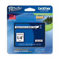 Nastro - nero-bianco - TZE211 - 6 mm x 8 mt - Brother - TZe-211 - 4977766685054 - DMwebShop