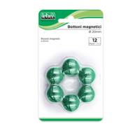 Bottoni magnetici diametro 2 cm verde blister 12 pezzi Lebez MR 20 V - 2672