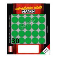 Etichette adesive tonde in carta permanenti diametro 22 mm 10 fogli verde - 4943