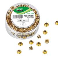 Occhielli ottonati per occhiellatrice diametro 5 mm oro - 3681