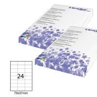 Etichetta adesiva - in carta - permanente - 70 x 37 mm - 24 etichette per foglio - bianco - conf. 100 fogli A4 - Starline - X210ODC510 - 8025133013736 - DMwebShop