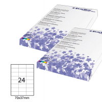 Etichetta adesiva - in carta - permanente - 70 x 37 mm - 24 etichette per foglio - bianco - conf. 100 fogli A4 - Starline - X210ODC510 - 8025133013736 - DMwebShop