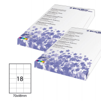 Etichetta adesiva - permanente - 70 x 48 mm - 18 etichette per foglio - bianco - conf. 100 fogli A4 - Starline - STL3026 - 8025133013750 - DMwebShop