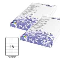 Etichetta adesiva - carta - permanente - 70 x 48 mm - 18 etichette per foglio - bianco - conf. 100 fogli A4 - Starline - X210ODC517 - 8025133013750 - DMwebShop