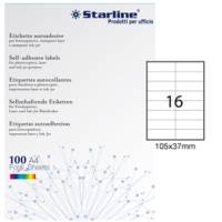 Etichetta adesiva - permanente - 105 x 37 mm - 16 etichette per foglio - bianco - conf. 100 fogli A4 - Starline - X210ODC511 - 8025133013774 - DMwebShop