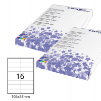 Etichetta adesiva - permanente - 105 x 37 mm - 16 etichette per foglio - bianco - conf. 100 fogli A4 - Starline - STL3028 - 8025133013774 - DMwebShop
