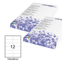Etichetta adesiva - permanente - 105 x 48 mm - 12 etichette per foglio - bianco - conf. 100 fogli A4 - Starline - X210ODC504 - 8025133013798 - DMwebShop