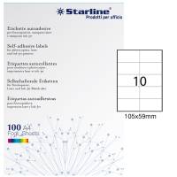Etichetta adesiva - carta - permanente - 105 x 59 mm - 10 etichette per foglio - bianco - conf. 100 fogli A4 - Starline - X210ODC507 - 8025133013804 - DMwebShop
