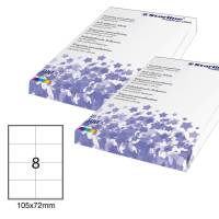 Etichetta adesiva - carta - permanente - 105 x 72 mm - 8 etichette per foglio - bianco - conf. 100 fogli - A4 - Starline - X210ODC502 - 8025133013828 - DMwebShop