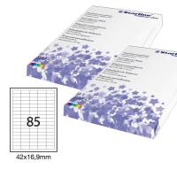 Etichetta adesiva - permanente - in carta - 42 x 16,9 mm - 85 etichette per foglio - bianco - conf. 100 fogli A4 - Starline - X210ODC538 - 8025133024398 - DMwebShop