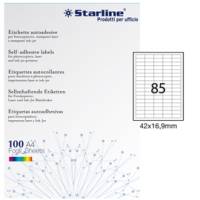 Etichetta adesiva - permanente - in carta - 42 x 16,9 mm - 85 etichette per foglio - bianco - conf. 100 fogli A4 - Starline - X210ODC538 - 8025133024398 - DMwebShop