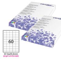 Etichetta adesiva - permanente - 37,5 x 23,5 mm - angoli tondi - 60 etichette per foglio - bianco - conf. 100 fogli A4 - Starline X210ODA402 - 8025133024411 - DMwebShop