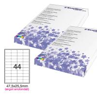 Etichetta adesiva - permanente - 47,5 x 25,5 mm - angoli tondi - 44 etichette per foglio - bianco - conf. 100 fogli - Starline - X210ODA406 - 8025133024435 - DMwebShop