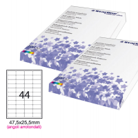 Etichetta adesiva - permanente - 47,5 x 25,5 mm - angoli tondi - 44 etichette per foglio - bianco - conf. 100 fogli - Starline - X210ODA406 - 8025133024435 - DMwebShop