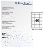 Etichetta adesiva - in carta - permanente - 48,5 x 25,4 mm - 40 etichette per foglio - bianco - conf. 100 fogli A4 - Starline - X210ODC553 - 8025133024459 - DMwebShop