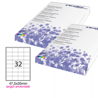 Etichetta adesiva - permanente - 47,5 x 35 mm - angoli tondi - 32 etichette per foglio - bianco - conf. 100 fogli A4 - Starline - X210ODA407 - 8025133024497 - DMwebShop