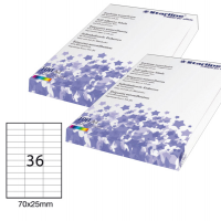 Etichetta adesiva - permanente - 70 x 25 mm - 36 etichette per foglio - bianco - conf. 100 fogli A4 - Starline - STL3053 - 8025133024510 - DMwebShop