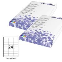 Etichetta adesiva - in carta - permanente - 70 x 35 mm - 24 etichette per foglio - bianco - conf. 100 fogli A4 - Starline - X210ODC549 - 8025133024534 - DMwebShop